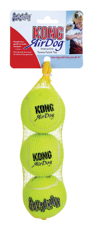 Kong Squeaker Green Rubber Pet Tennis Balls Medium 3 pk For Discount