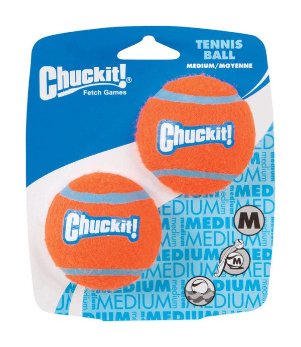 Chuckit! Blue Orange Rubber Ball Launcher Tennis Balls Medium 2 pk For Cheap