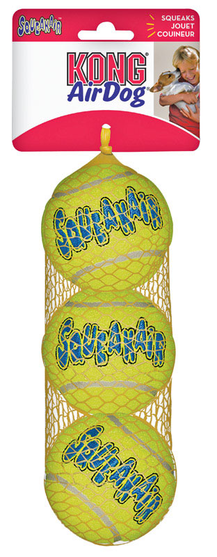 Kong Squeaker Green Rubber Pet Tennis Balls Medium 3 pk For Discount