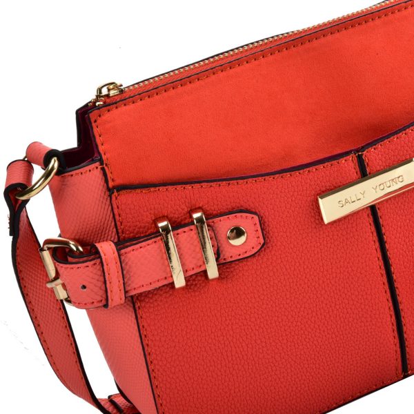 SY2203 ORANGE - Handbag With Buckle Design For Women Hot on Sale