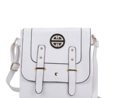 VK5350 White - Metal Detail Crossbody Flap Bag Online