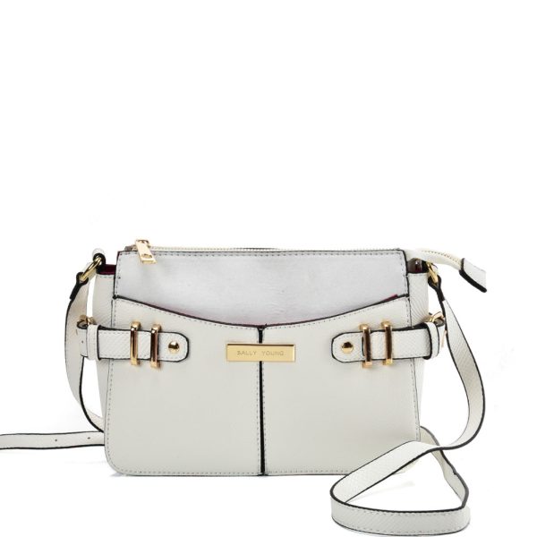 SY2203 WHITE - Handbag With Buckle Design For Women Discount