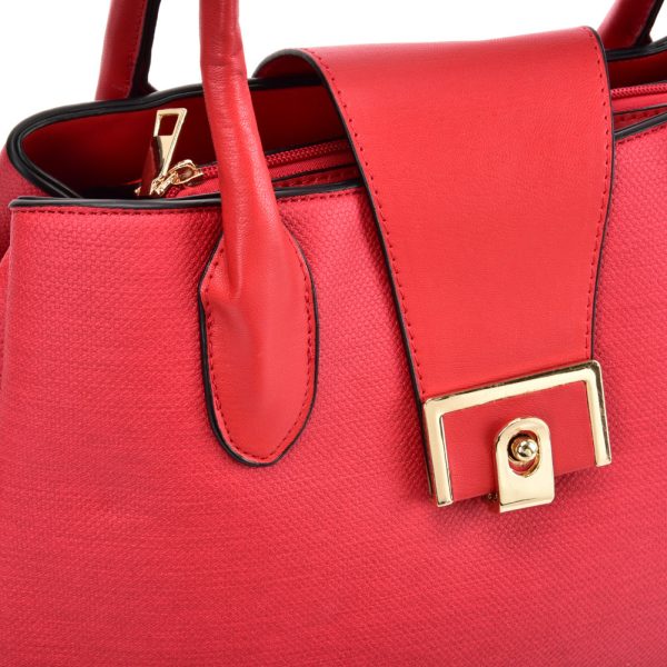 VK5536 RED - Simple Solid Color Handbag Supply