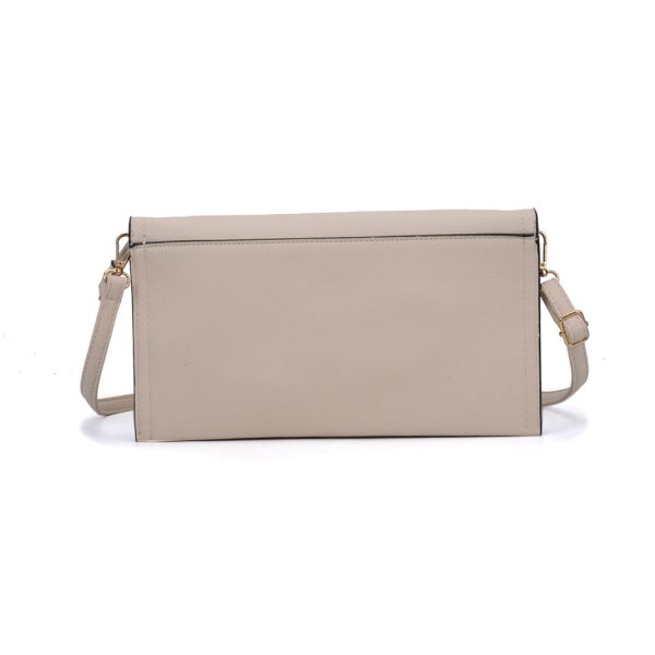 VK5305 Beige - Women Solid Metal Decoration Handbag on Sale