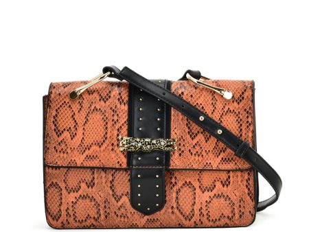 VK2119 Orange - Snakeskin Cross Body Bag For Women With Buckle Design Online Hot Sale