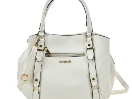 SY2157 White - Fashion Zip Front Tote Bag Supply