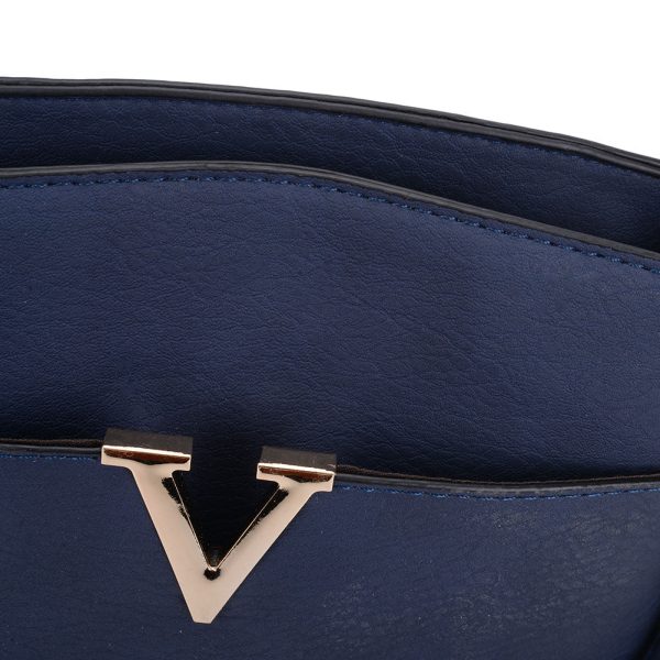 VK2042-1 Navy - Metal Bar Detail Cross Body Bag Online now