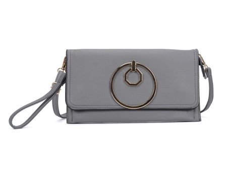 VK5305 Grey - Women Solid Metal Decoration Handbag Online Sale