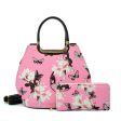 VK5630-PKN - Shell Set Bag With Flowers And Butterflies And Special Handle Design on Sale