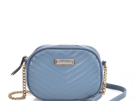 SY2172 BLUE - Chain Handbag With V-shaped Line Design Supply