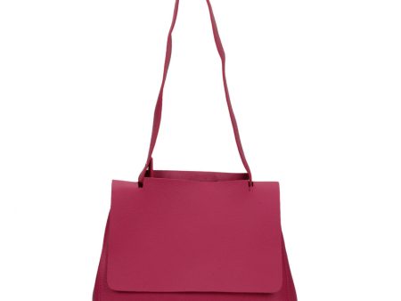 VK5117 Fushia  -  Fashion Women Smooth Solid Soft Shoulder Bag Fashion