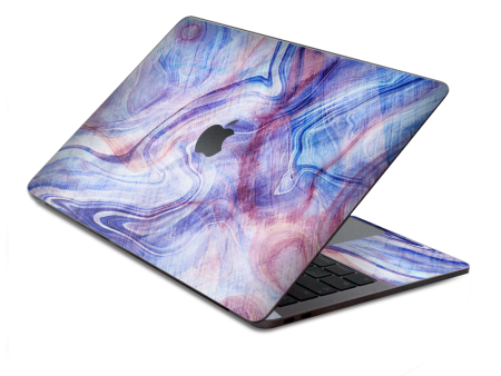 Purple Marble Pink Blue Swirl | Skin For Macbook Pro 13 inch Retina Touch Bar | fits Model A1706, A1708, A3164, A1989, A3358 on Sale