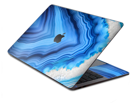 Crystal Blue Ice Marble | Skin For Macbook Pro 13 inch Retina Touch Bar | fits Model A1706, A1708, A3164, A1989, A3358 Hot on Sale