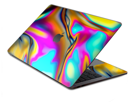 Oil Slick Resin Iridium Glass Colors | Skin For Macbook Pro 13 inch Retina Touch Bar | fits Model A1706, A1708, A3164, A1989, A3358 For Sale