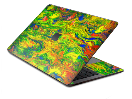 Green Trippy Color Mix Psychedelic | Skin For Macbook Pro 13 inch Retina Touch Bar | fits Model A1706, A1708, A3164, A1989, A3358 For Cheap