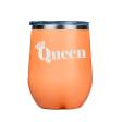 Queen  - Orange Stainless Steel Stemless Wine Glass Cheap