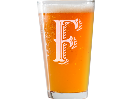 Monogram F  Beer Pint Glass Online