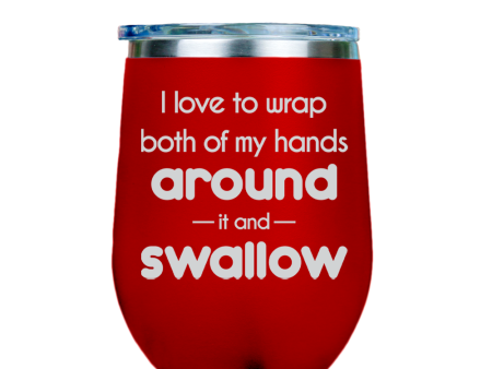 I love to wrap both of my hands around  - Red Stainless Steel Stemless Wine Glass For Discount