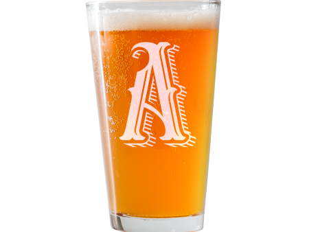 Monogram A  Beer Pint Glass Supply