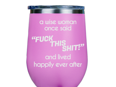 Fck This S**T  - Pink Stainless Steel Stemless Wine Glass Online Hot Sale