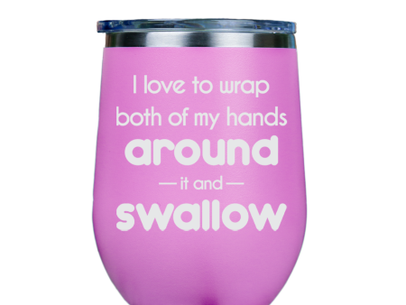 I love to wrap both of my hands around  - Pink Stainless Steel Stemless Wine Glass Cheap