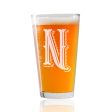 Monogram N  Beer Pint Glass For Sale