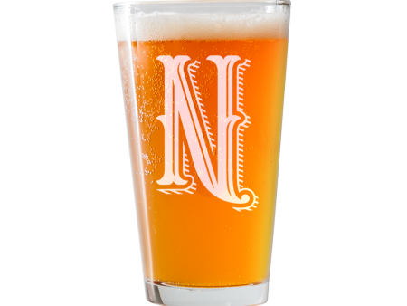 Monogram N  Beer Pint Glass For Sale