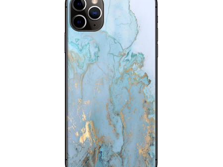 Teal Blue Gold White Marble Granite | Skin For Apple iPhone 11 Pro Max For Discount