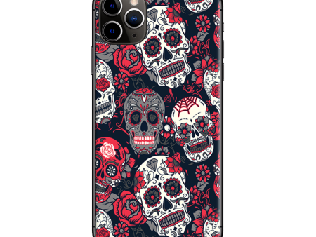 Sugar Skulls Red Black Dia De Los | Skin For Apple iPhone 11 Pro Max Online Sale