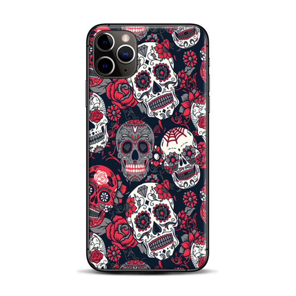 Sugar Skulls Red Black Dia De Los | Skin For Apple iPhone 11 Pro Max Online Sale