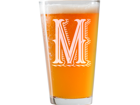 Monogram M  Beer Pint Glass Hot on Sale