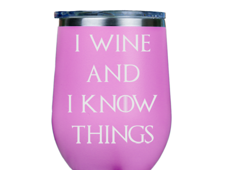 I Wine and I Know Things  - Pink Stainless Steel Stemless Wine Glass Online now