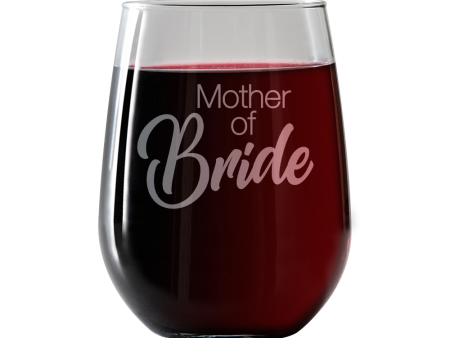 Mother of Bride  Stemless Wine Glass Online now