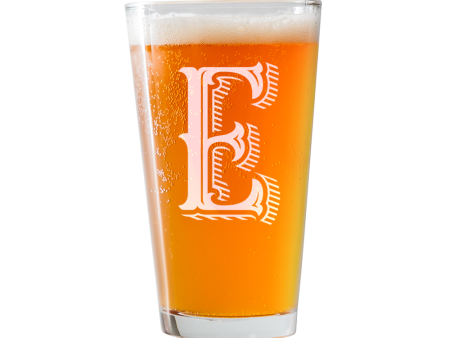 Monogram E  Beer Pint Glass Cheap