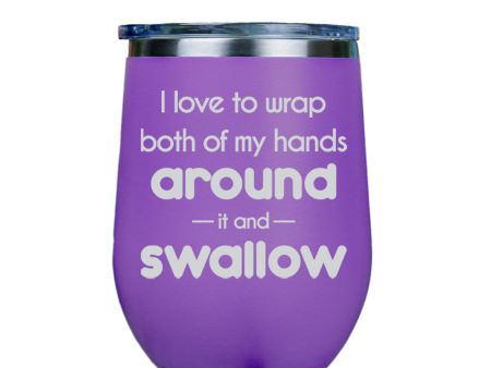 I love to wrap both of my hands around  - Purple Stainless Steel Stemless Wine Glass Hot on Sale