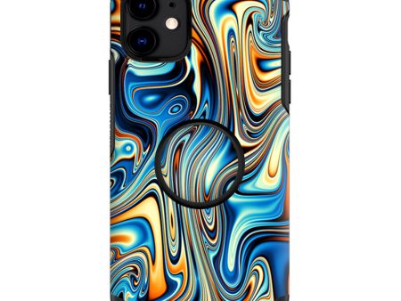 Blue Orange Psychadelic Oil Slick | Skin For Otter Pop Symmetry for iPhone 11 Sale