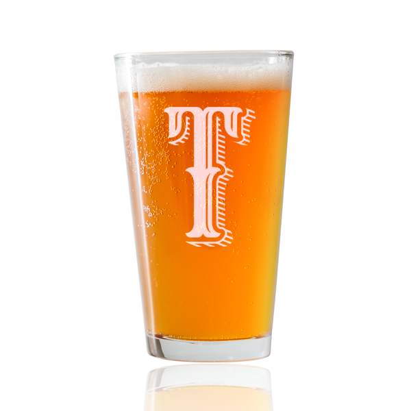 Monogram T  Beer Pint Glass Hot on Sale