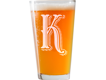 Monogram K  Beer Pint Glass Online