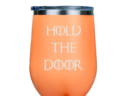 Hold the Door  - Orange Stainless Steel Stemless Wine Glass Discount