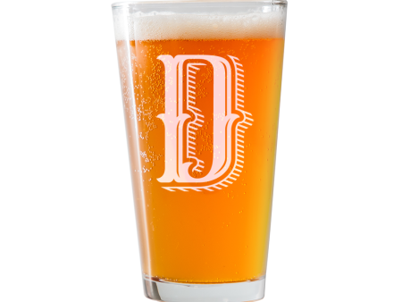 Monogram D  Beer Pint Glass Online now