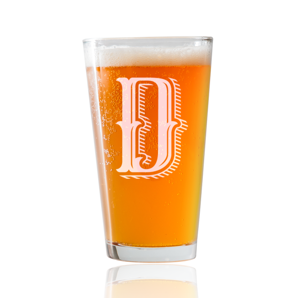 Monogram D  Beer Pint Glass Online now