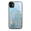 Teal Blue Gold White Marble Granite | Skin For Apple iPhone 11 Fashion