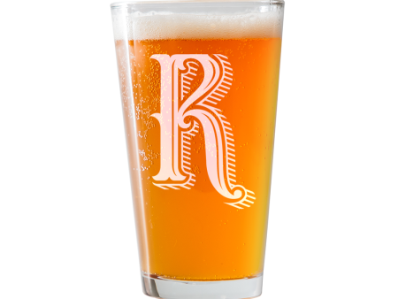 Monogram R  Beer Pint Glass Online now