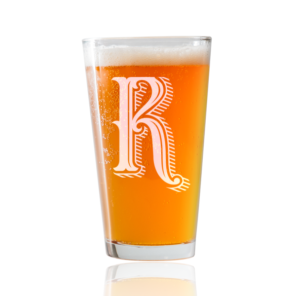 Monogram R  Beer Pint Glass Online now