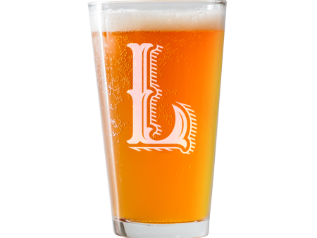 Monogram L  Beer Pint Glass Discount