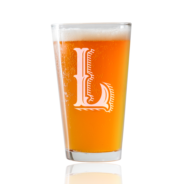 Monogram L  Beer Pint Glass Discount