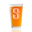 Monogram S  Beer Pint Glass For Discount