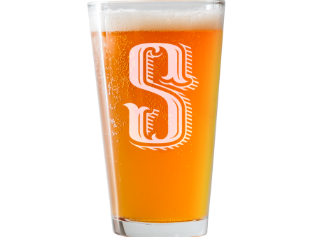 Monogram S  Beer Pint Glass For Discount