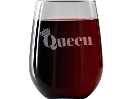 Queen  Stemless Wine Glass For Sale