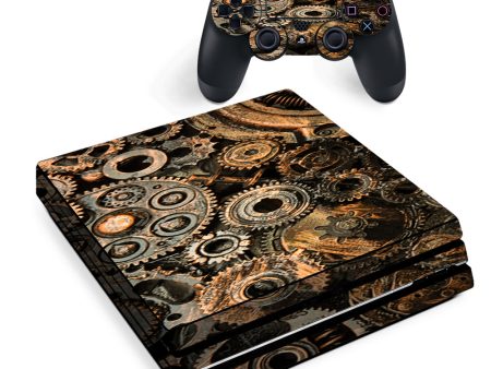 Old Gears Steampunk Patina Sony PS4 Pro Skin For Discount